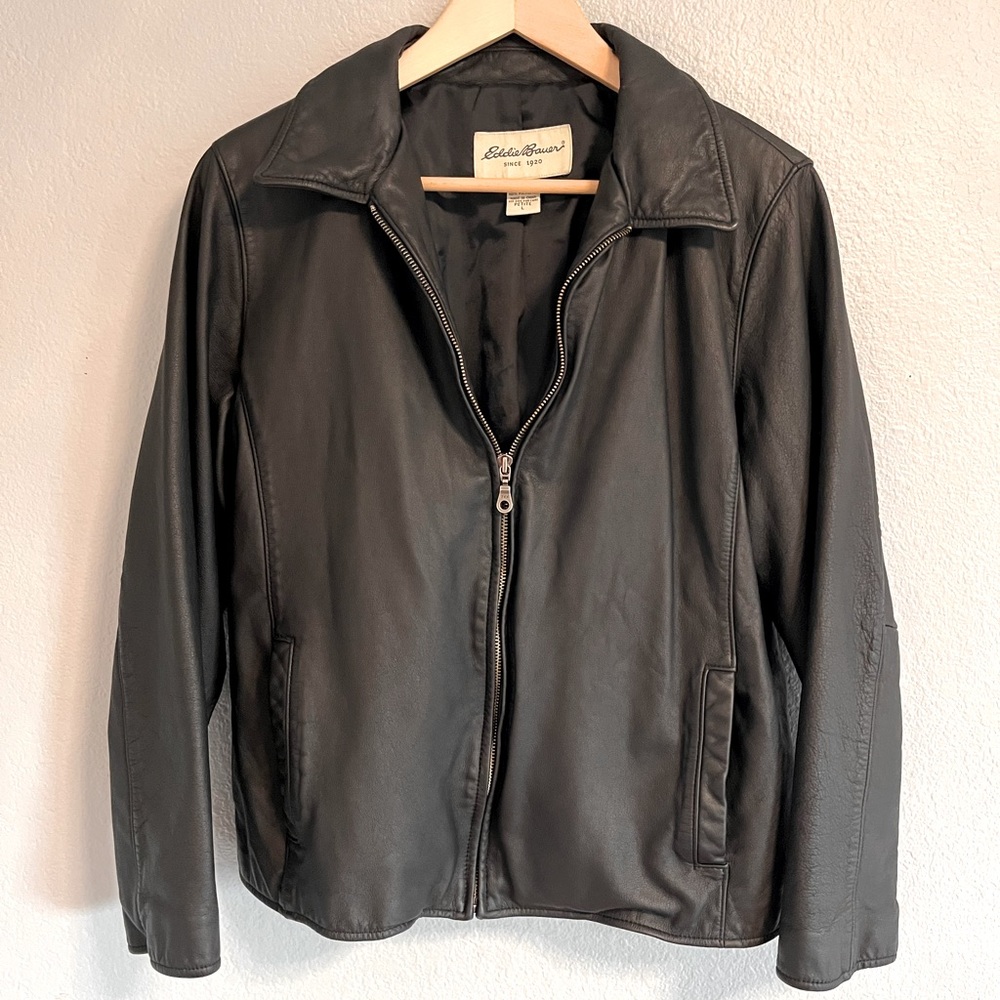 Eddie Bauer Genuine leather zip up jacket.